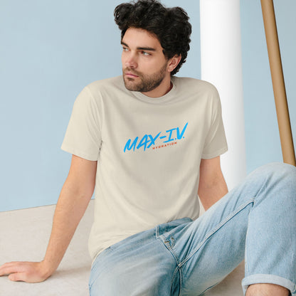 Organic MAX-IV Cotton T-shirt (blue logo)