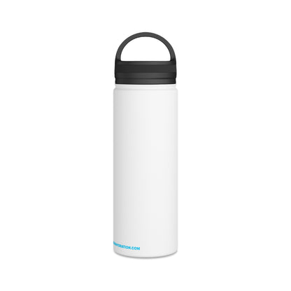 Max-IV Stainless Steel Water Bottle (blue logo), Handle Lid