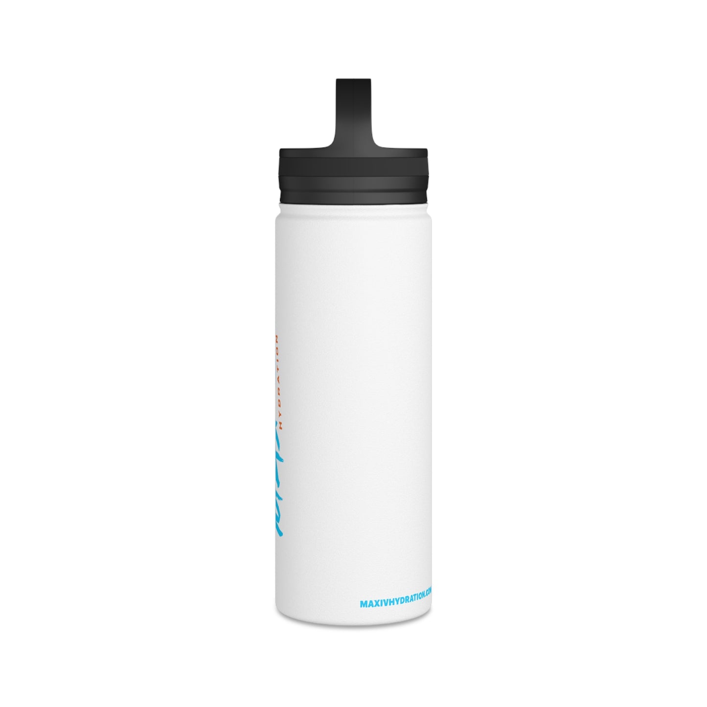 Max-IV Stainless Steel Water Bottle (blue logo), Handle Lid