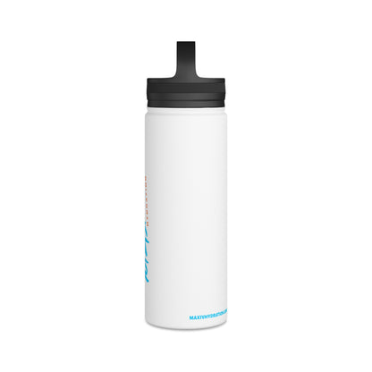 Max-IV Stainless Steel Water Bottle (blue logo), Handle Lid