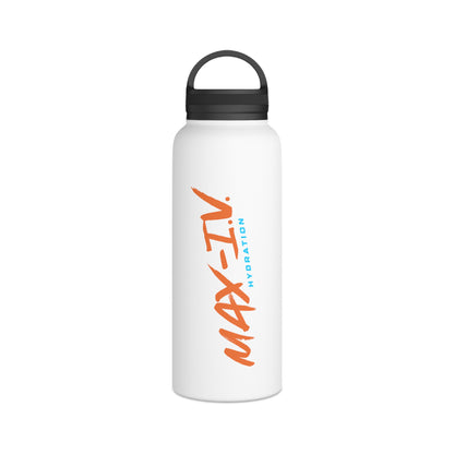 Max-IV Stainless Steel Water Bottle (orange logo), Handle Lid