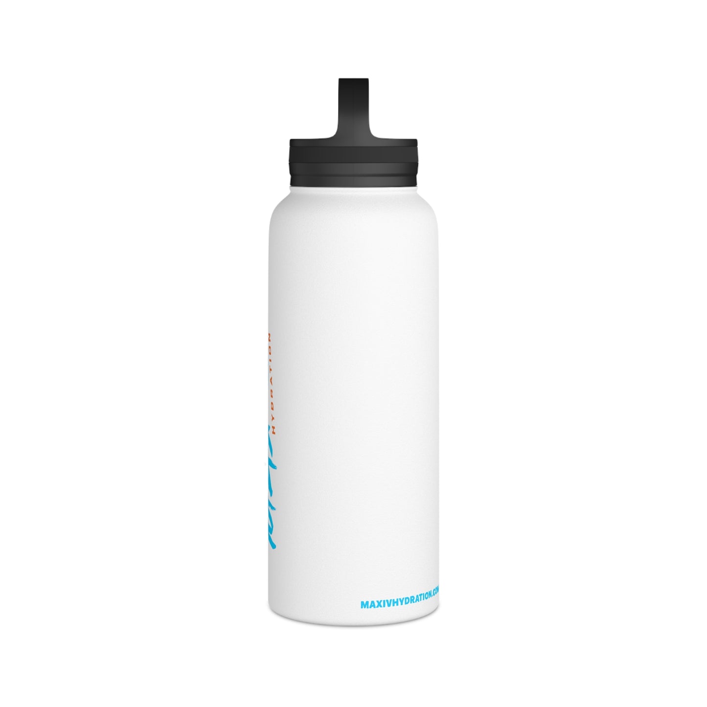 Max-IV Stainless Steel Water Bottle (blue logo), Handle Lid