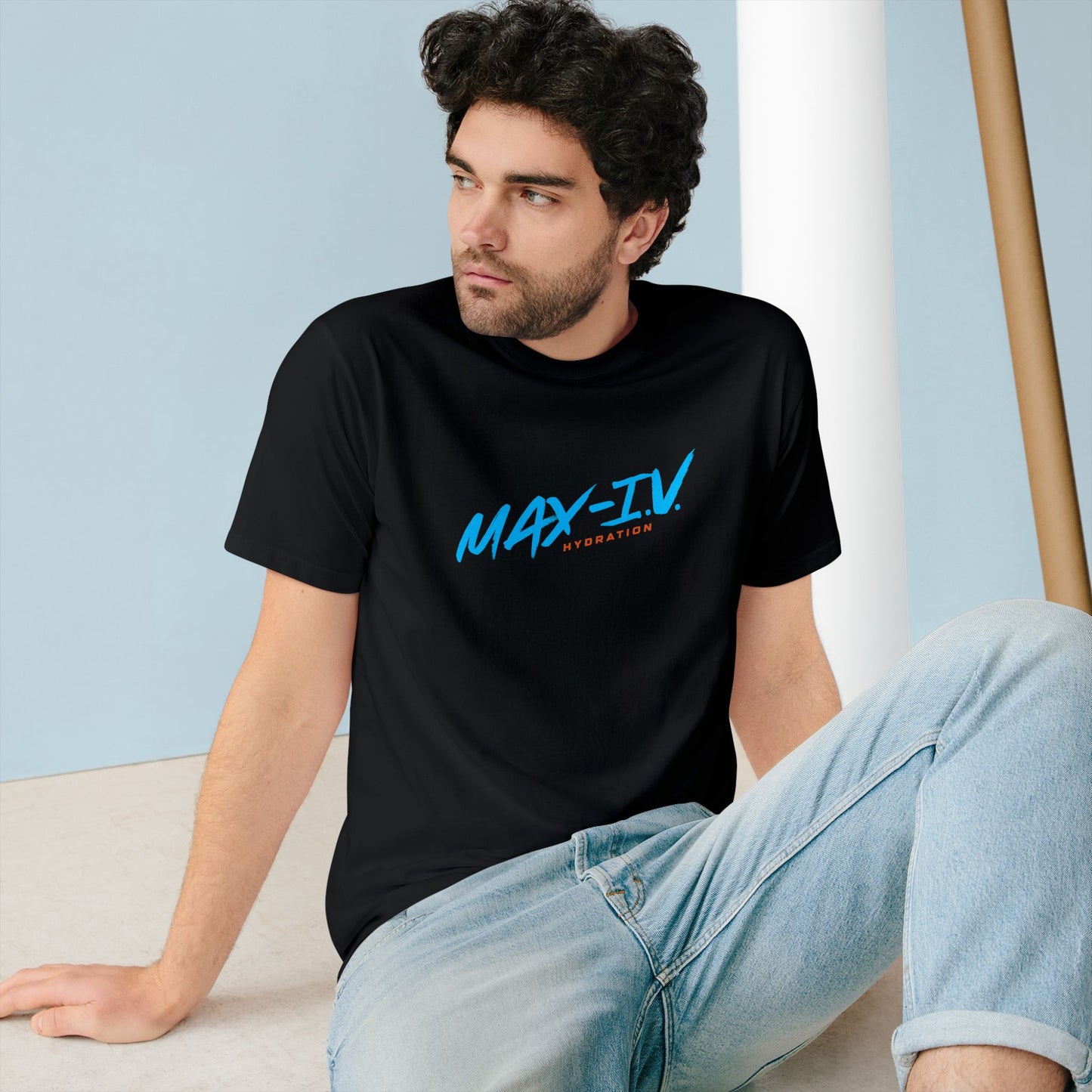 Organic MAX-IV Cotton T-shirt (blue logo)