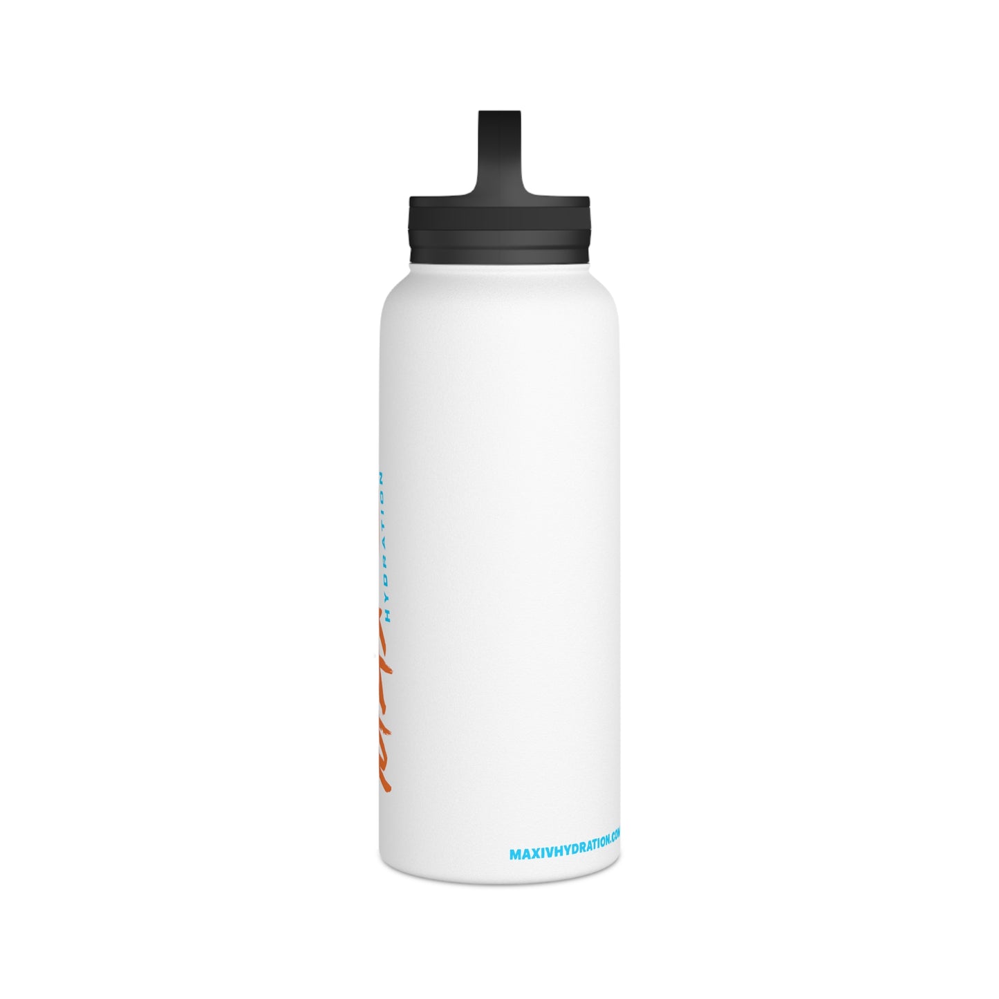 Max-IV Stainless Steel Water Bottle (orange logo), Handle Lid