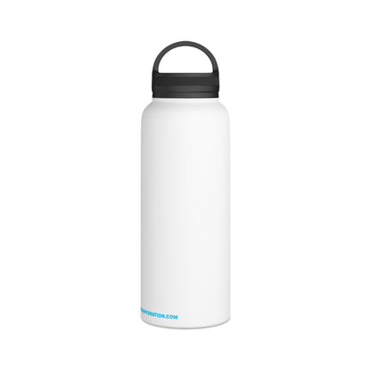 Max-IV Stainless Steel Water Bottle (orange logo), Handle Lid